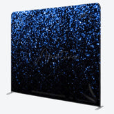 Aperturee - Aperturee Blue Sparkling Black Fabric Party Photo Backdrop Cover